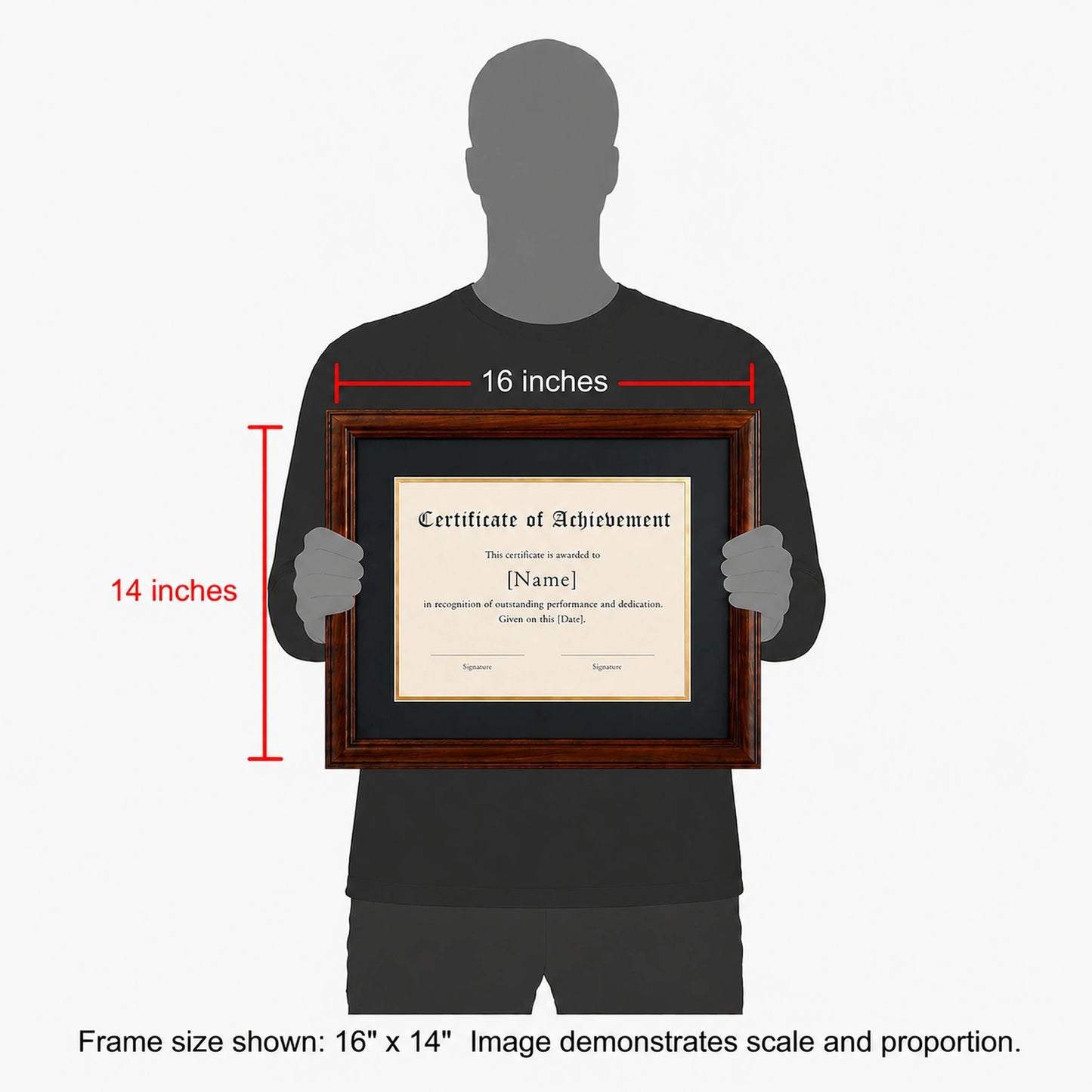 Premium frame product - Solid black walnut diploma frame with archival UV acrylic  - FrameCert