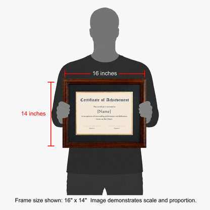 Premium frame product - Solid black walnut diploma frame with archival UV acrylic  - FrameCert