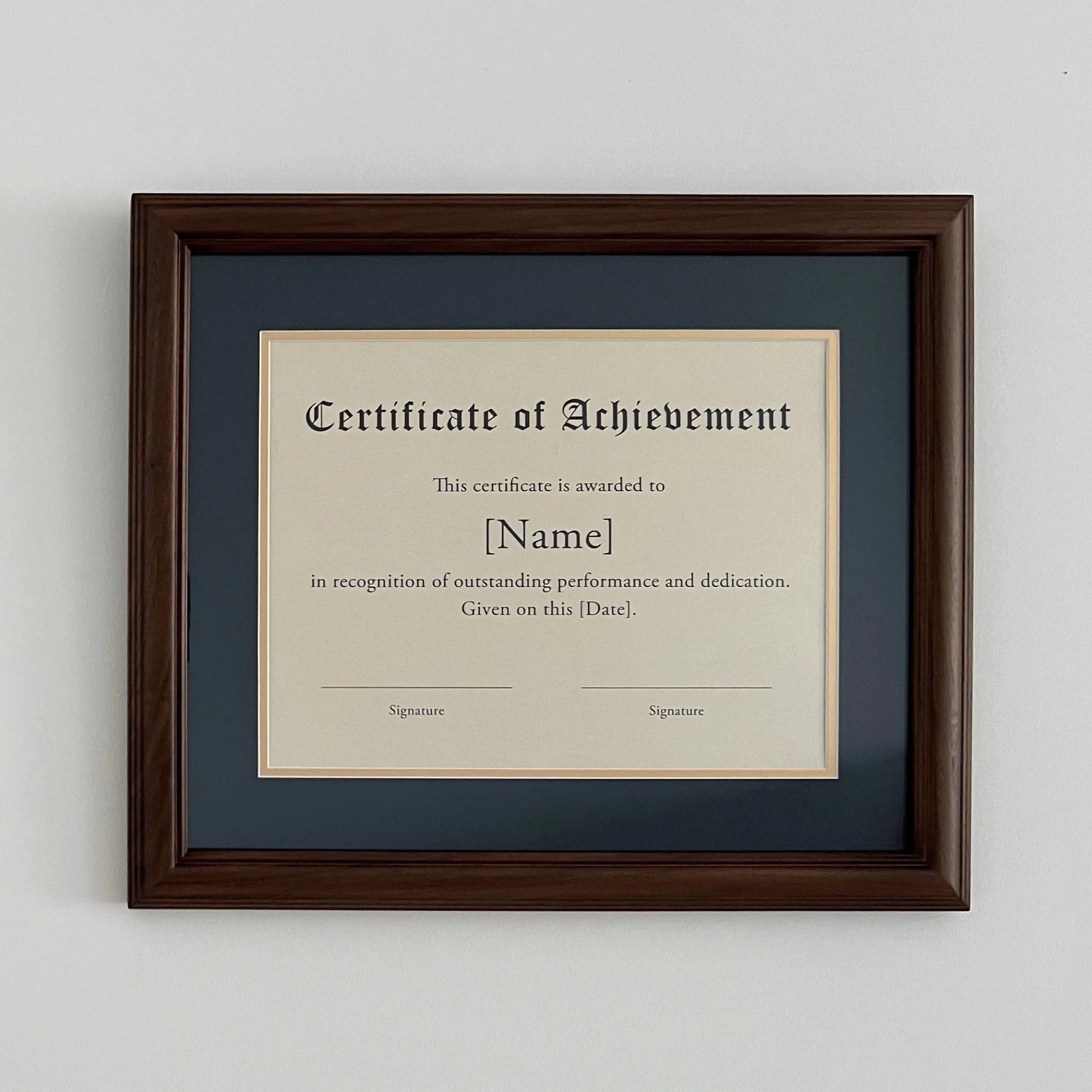 Premium frame product - Solid black walnut diploma frame with archival UV acrylic  - FrameCert