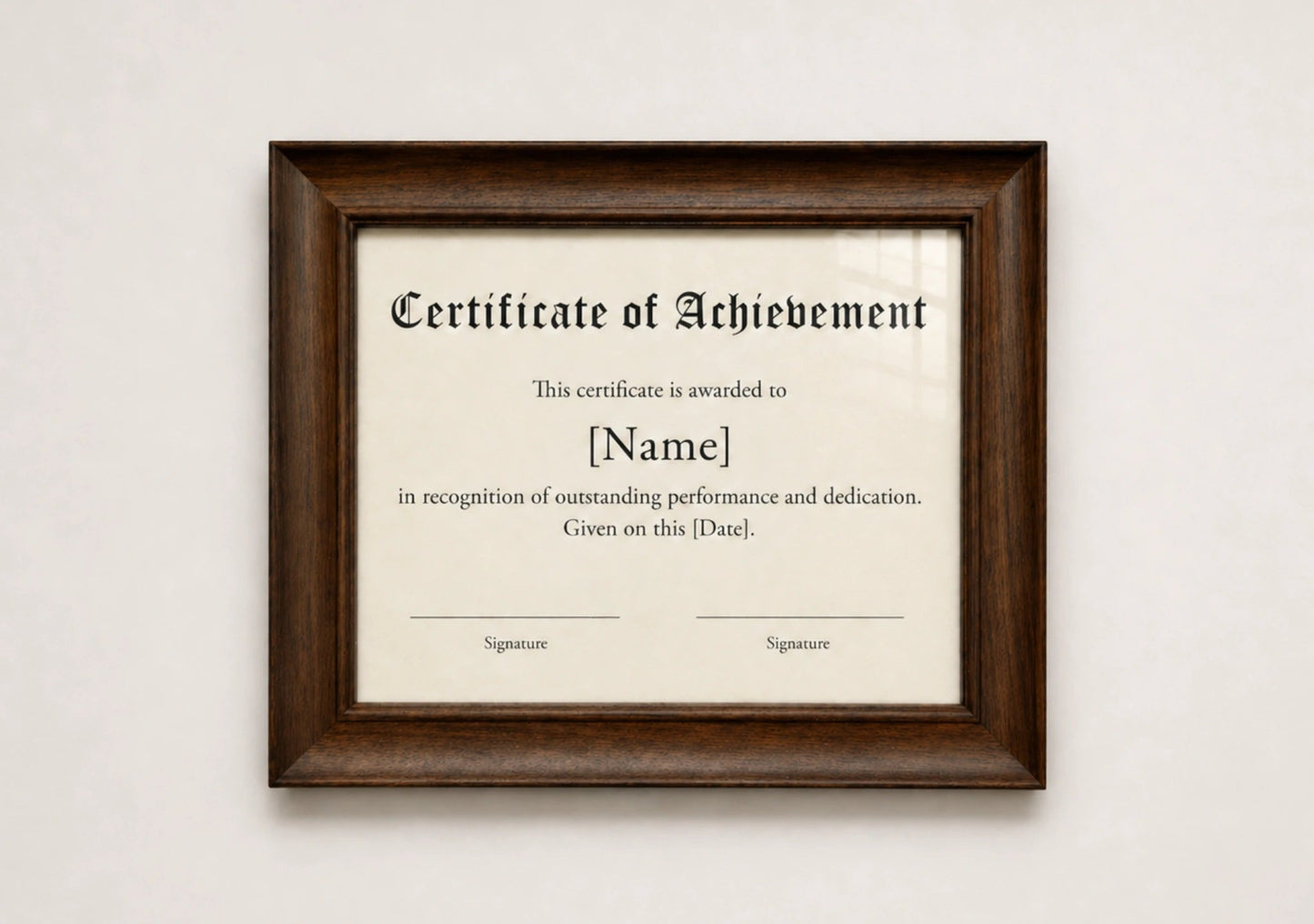 Premium frame product - Solid black walnut diploma frame with archival UV acrylic  - FrameCert