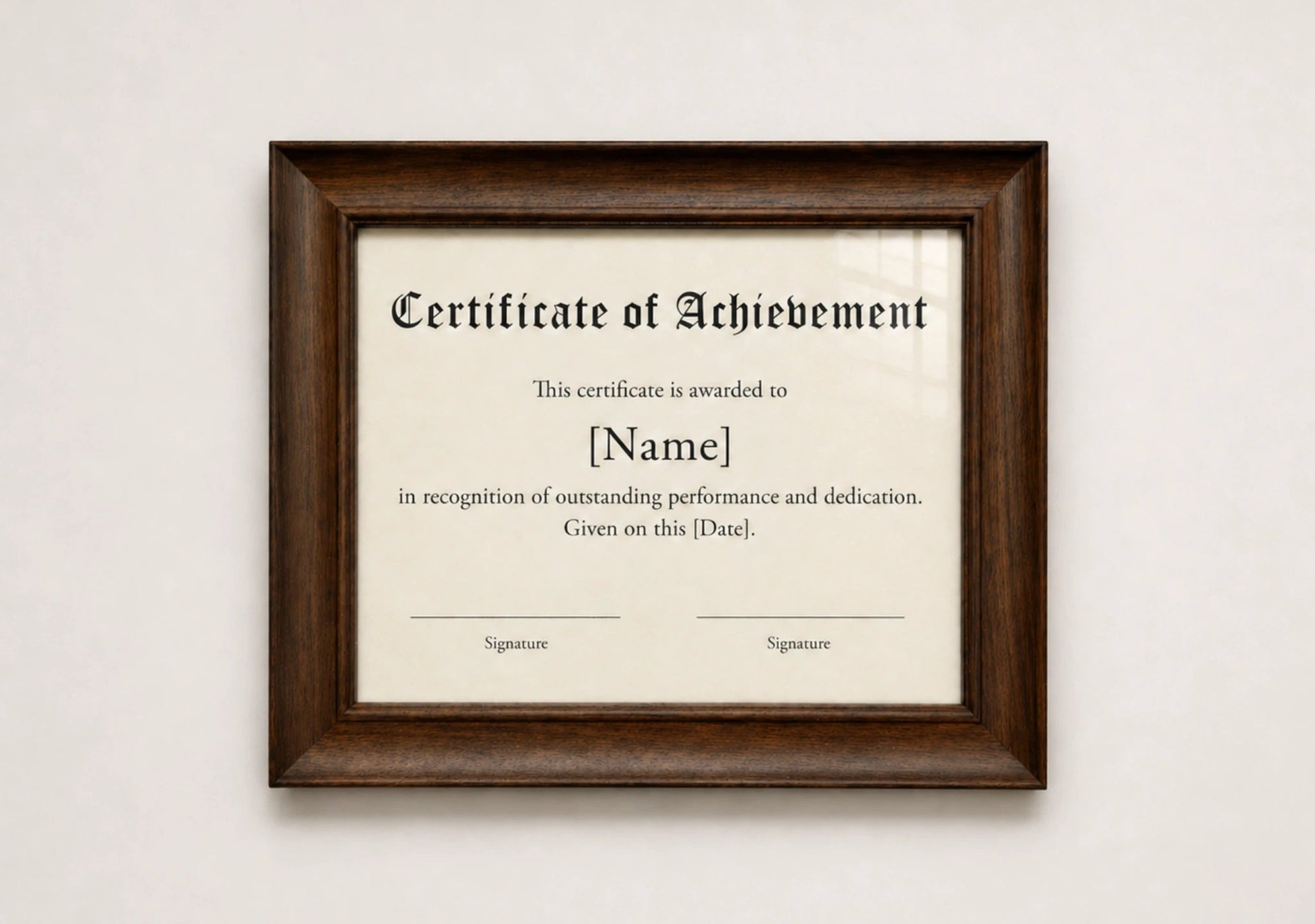 Premium frame product - Solid black walnut diploma frame with archival UV acrylic  - FrameCert