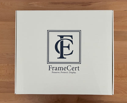 Premium frame product - Solid black walnut diploma frame with archival UV acrylic  - FrameCert