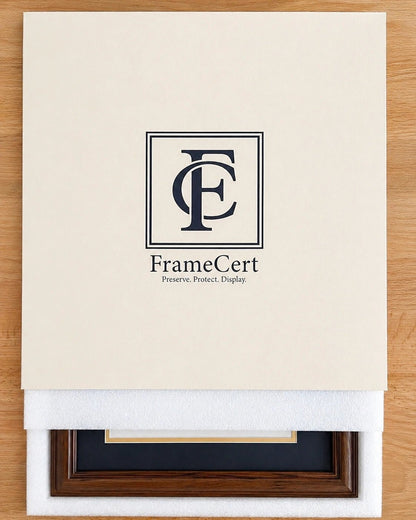 Premium frame product - Solid black walnut diploma frame with archival UV acrylic  - FrameCert