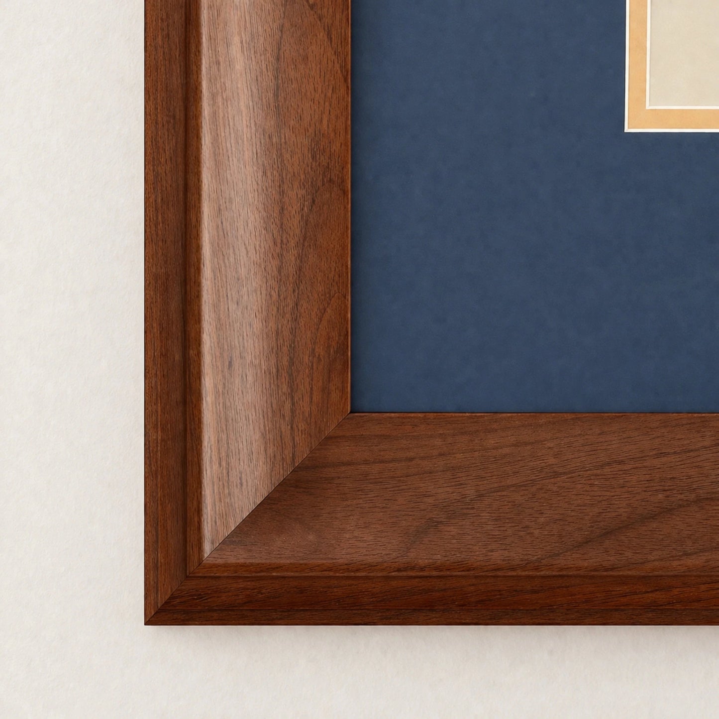 Premium frame product - Solid black walnut diploma frame with archival UV acrylic  - FrameCert