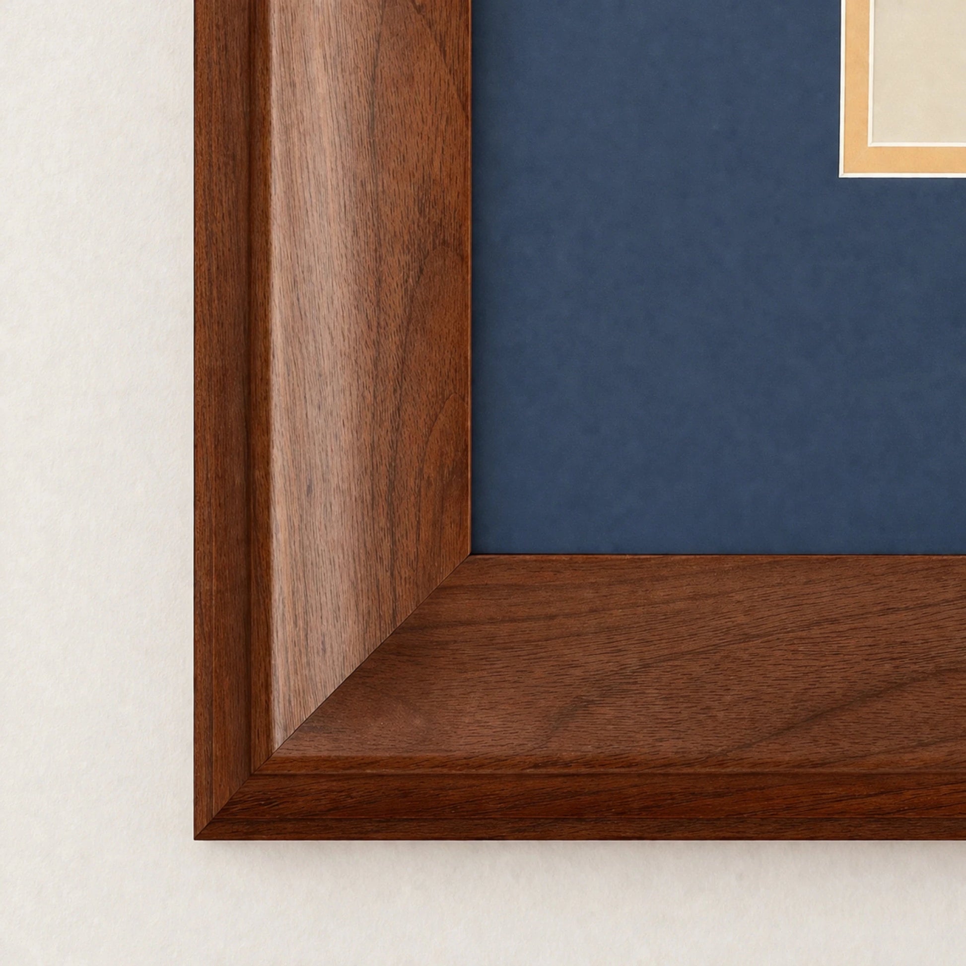 Premium frame product - Solid black walnut diploma frame with archival UV acrylic  - FrameCert