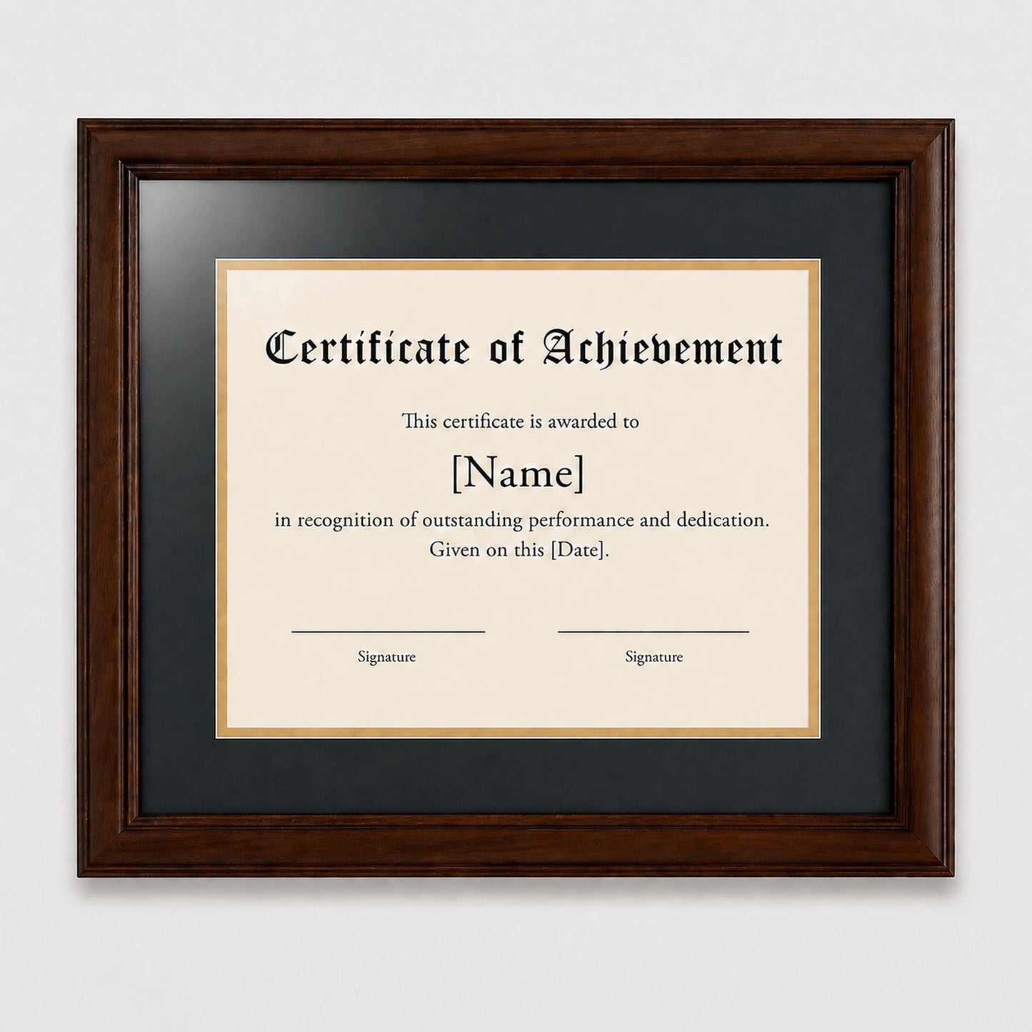 Premium frame product - Solid black walnut diploma frame with archival UV acrylic  - FrameCert