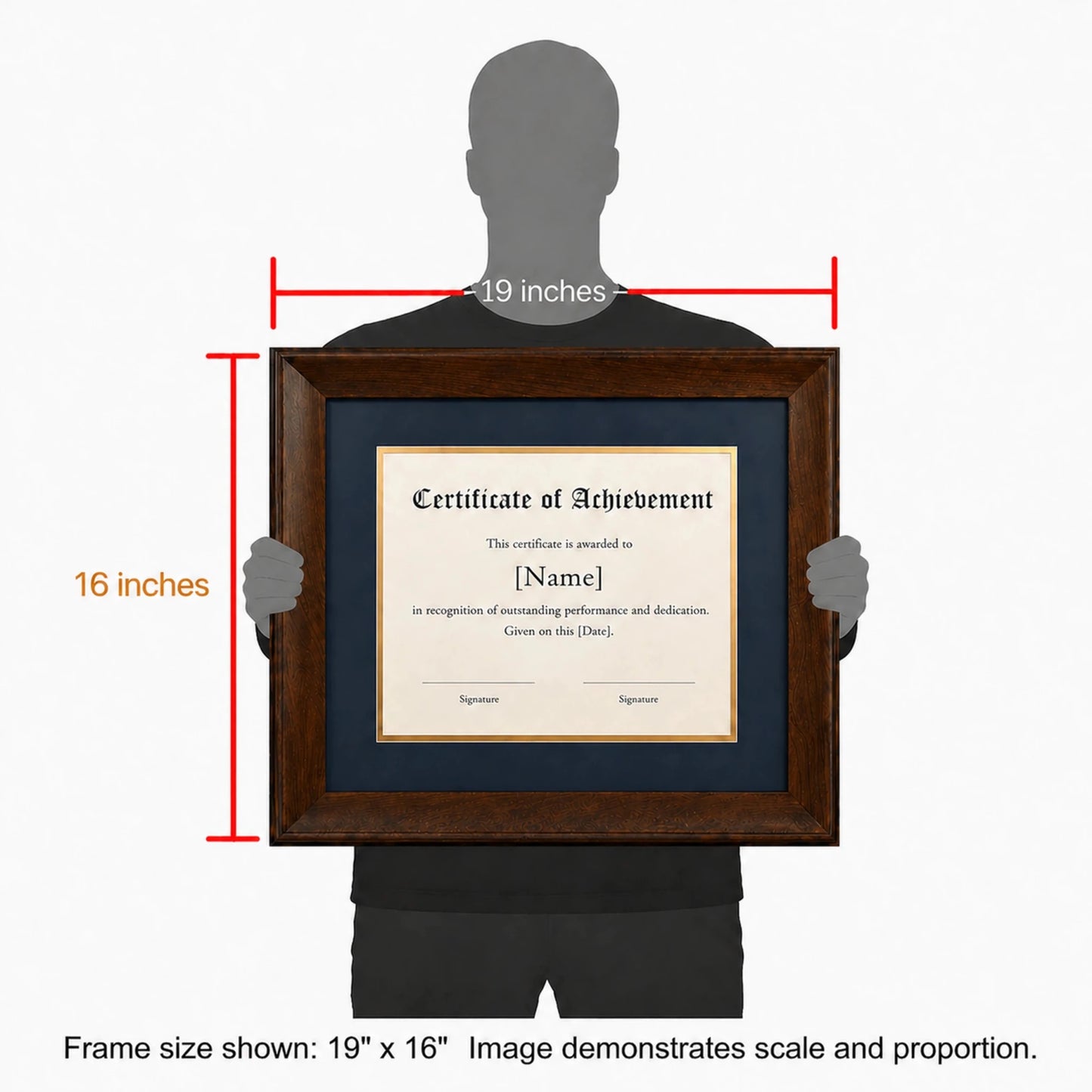Premium frame product - Solid black walnut diploma frame with archival UV acrylic  - FrameCert