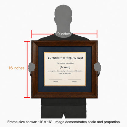 Premium frame product - Solid black walnut diploma frame with archival UV acrylic  - FrameCert